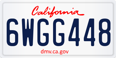 CA license plate 6WGG448