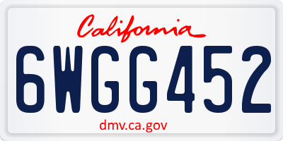 CA license plate 6WGG452
