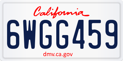 CA license plate 6WGG459