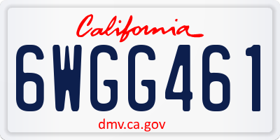 CA license plate 6WGG461