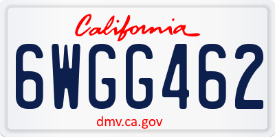 CA license plate 6WGG462