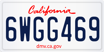 CA license plate 6WGG469