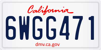 CA license plate 6WGG471