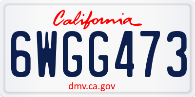 CA license plate 6WGG473