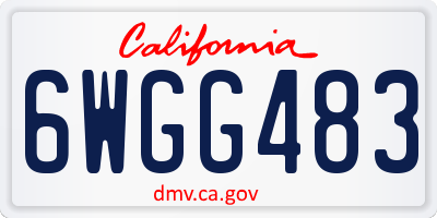 CA license plate 6WGG483