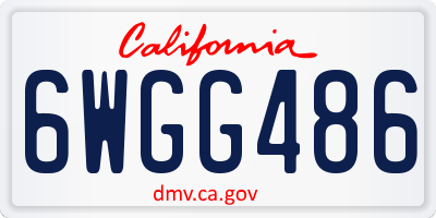 CA license plate 6WGG486