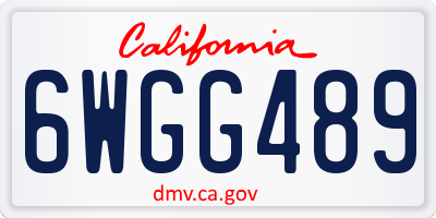 CA license plate 6WGG489