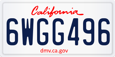 CA license plate 6WGG496