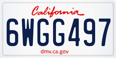 CA license plate 6WGG497