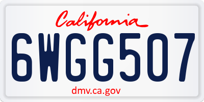 CA license plate 6WGG507
