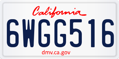 CA license plate 6WGG516