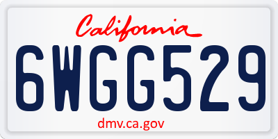 CA license plate 6WGG529