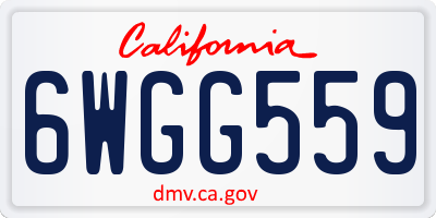 CA license plate 6WGG559
