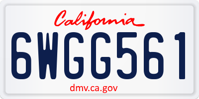 CA license plate 6WGG561