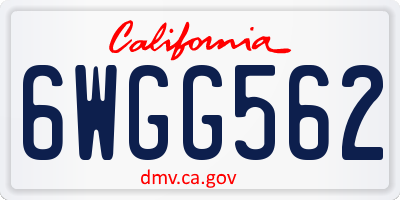 CA license plate 6WGG562