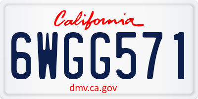 CA license plate 6WGG571