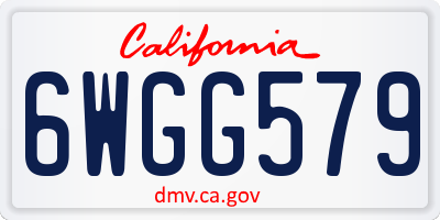 CA license plate 6WGG579