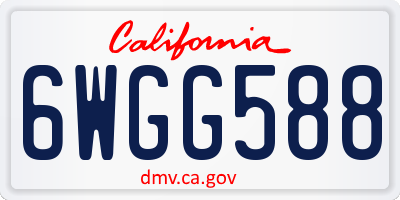 CA license plate 6WGG588