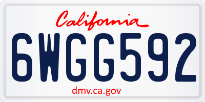 CA license plate 6WGG592