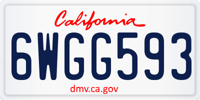 CA license plate 6WGG593