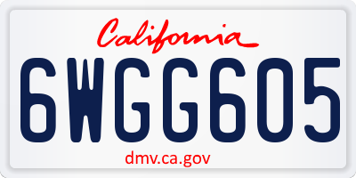 CA license plate 6WGG605