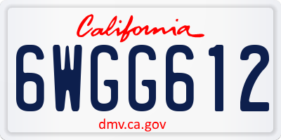 CA license plate 6WGG612
