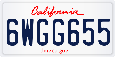 CA license plate 6WGG655