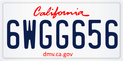 CA license plate 6WGG656