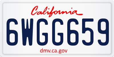 CA license plate 6WGG659