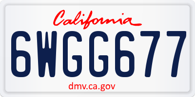 CA license plate 6WGG677
