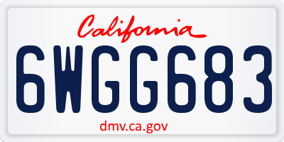 CA license plate 6WGG683