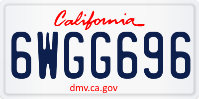 CA license plate 6WGG696