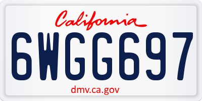 CA license plate 6WGG697