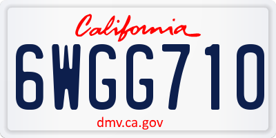 CA license plate 6WGG710