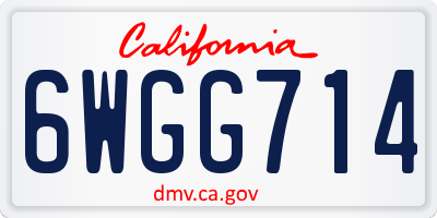 CA license plate 6WGG714