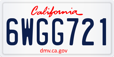 CA license plate 6WGG721