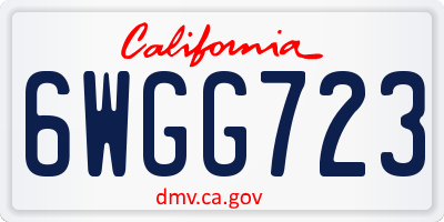 CA license plate 6WGG723