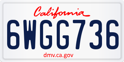 CA license plate 6WGG736