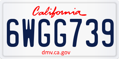 CA license plate 6WGG739