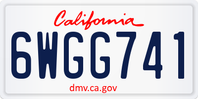 CA license plate 6WGG741