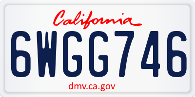 CA license plate 6WGG746