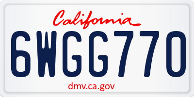 CA license plate 6WGG770