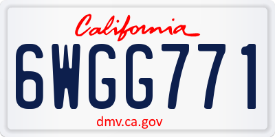 CA license plate 6WGG771