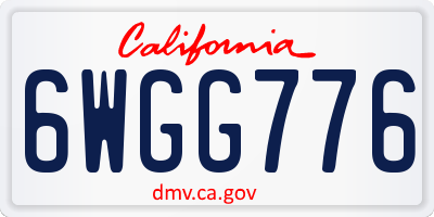 CA license plate 6WGG776