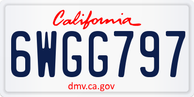 CA license plate 6WGG797