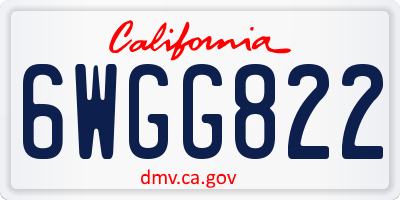 CA license plate 6WGG822