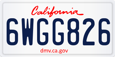 CA license plate 6WGG826