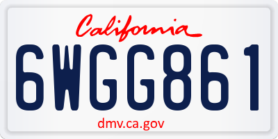 CA license plate 6WGG861