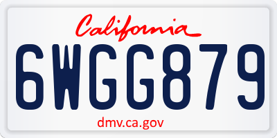 CA license plate 6WGG879