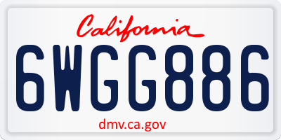 CA license plate 6WGG886